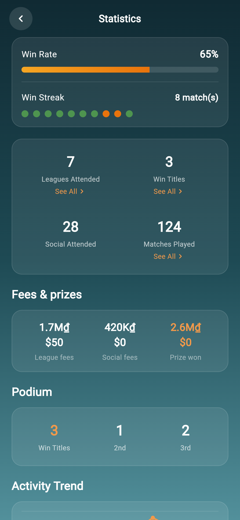 PickClub Profile screen